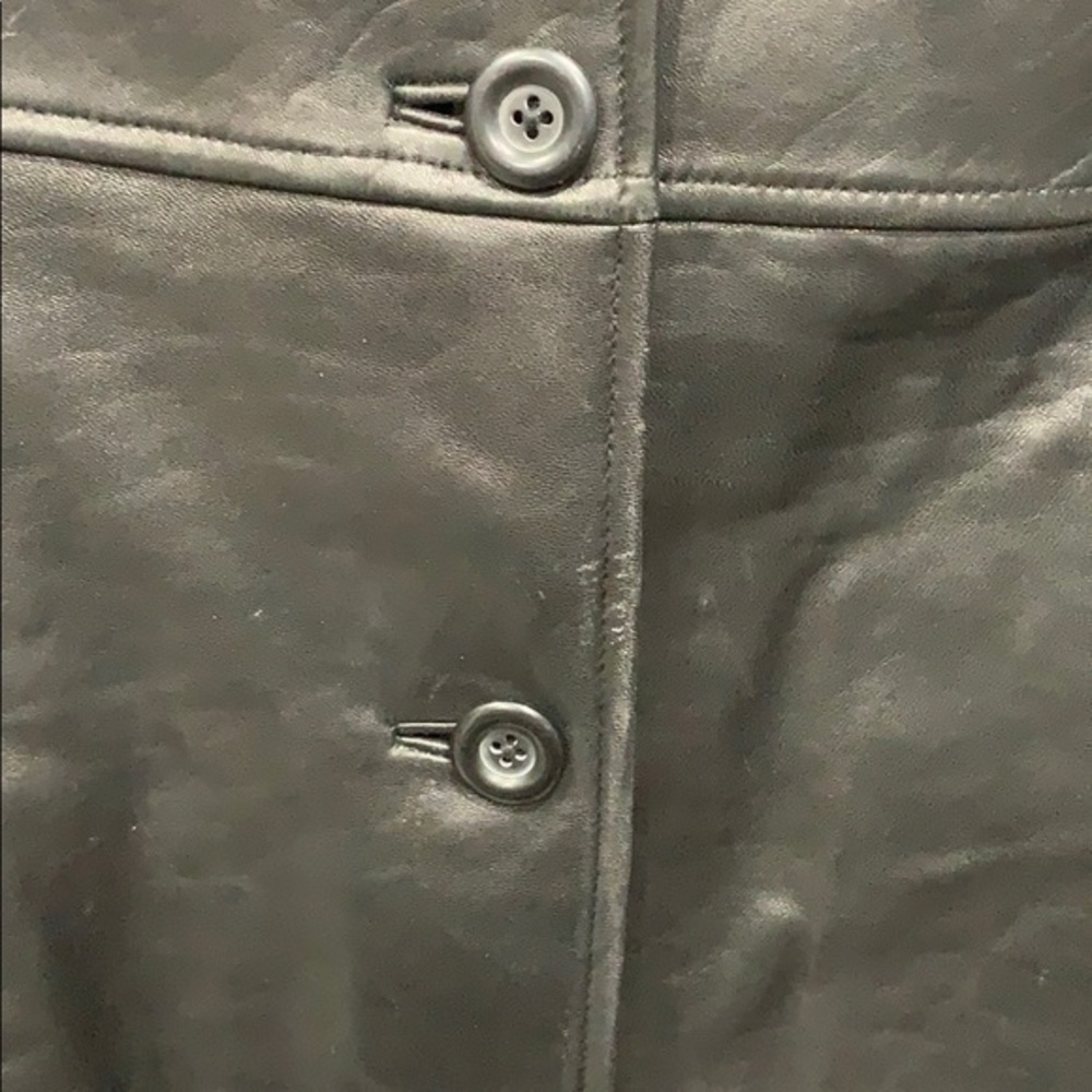 Black Button Up Leather Jacket - image 3